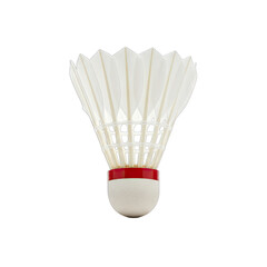 White Badminton Shuttlecock With Red Base Isolated On Black Background Professional Sports Equipment For Badminton Games And Training