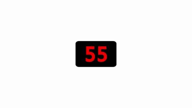60 seconds timer on transparent background for quizzes, online tests, social media and other videos, 1 minute countdown time limit.