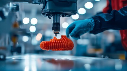 High-Precision 3D Printing Process with Robotic Arm in Industrial Setting