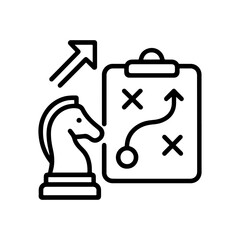 Strategic business planning with chess knight showing roadmap for success and growth