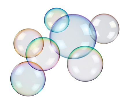 Soap bubble colorful isolated on white PNG bubble transparent bubbles
