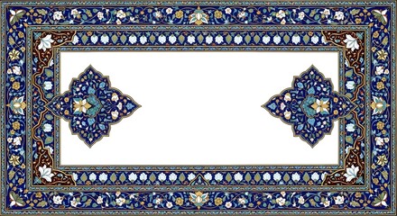 Intricate floral border design with a white center perfect for invitations and announcements design