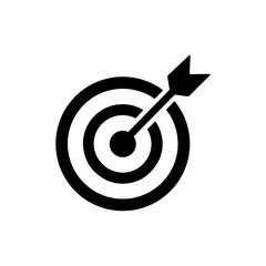 Hit your mark! Bullseye target with arrow symbolizing goals, success, and achievement