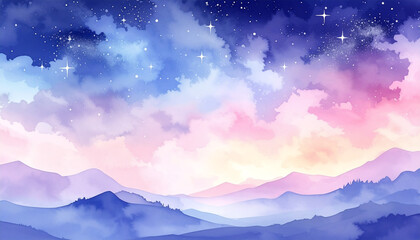 癒しの星空,  generated by AI	