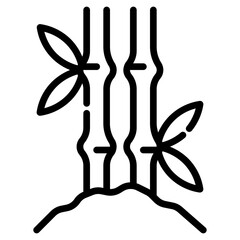 Bamboo. This is a vector single icon with a dashed line style. It is suitable for various purposes, including website design, mobile app design, and logo design.