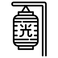 Japan lantern. This is a vector single icon with a dashed line style. It is suitable for various purposes, including website design, mobile app design, and logo design.