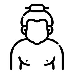 Sumo. This is a vector single icon with a dashed line style. It is suitable for various purposes, including website design, mobile app design, and logo design.