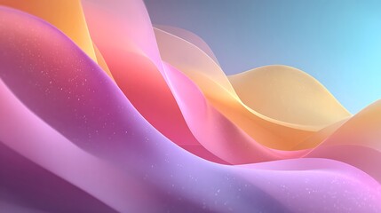 A mesmerizing abstract background showcasing flowing, translucent waves of pastel colors, creating a soft and ethereal atmosphere with a touch of elegance and sophistication