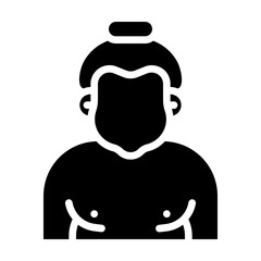Fototapeta premium Sumo. This is a vector single icon with a solid style. It is suitable for various purposes, including website design, mobile app design, and logo design.