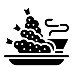Tempura. This is a vector single icon with a solid style. It is suitable for various purposes, including website design, mobile app design, and logo design.