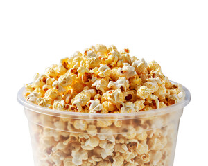 Bucket of popcorn isolated on a transparent background PNG