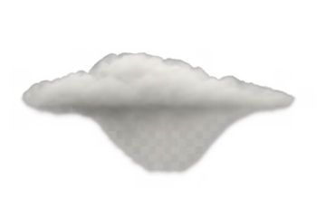 White cloud having transparent background and reflecting light, representing weather, sky, atmosphere
