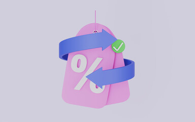 Discount sales icon for shopping online with price tags coupon, Cashback money refund concept
