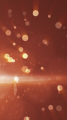 Soft warm bokeh lights and glowing rays on a reddish gradient background, creating a festive dreamy atmosphere