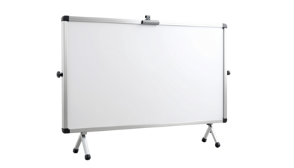 Blank whiteboard for writing isolated on a white transparent background PNG