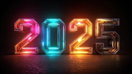 happy new year 2025 colorful cinematic 3d render mobile wallpaper happy new year poster design 2025 text design with cool cinematic style