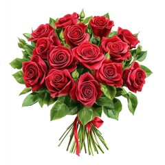 Roses flower bouquet, for proposal, isolate on white background.