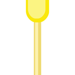 Minimalist pale yellow ice cream scoop and handle on a white background conceptual art clean simple design abstract representation