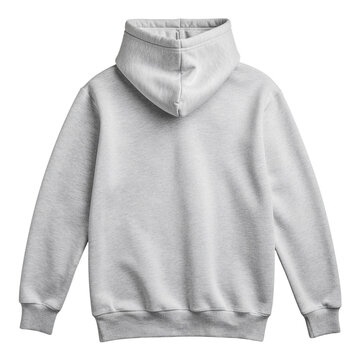 Hoodie light grey backside t shirt t-shirt tee plain cotton sweatshirt, isolated on a white transparent background PNG