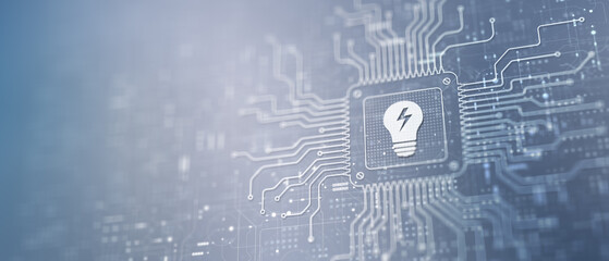 Obraz premium Innovation Driving Change Illustrated on a Processor.