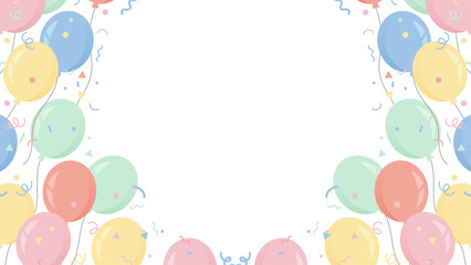 Cadre festif de ballons pastel – Décor coloré pour invitations et événements
