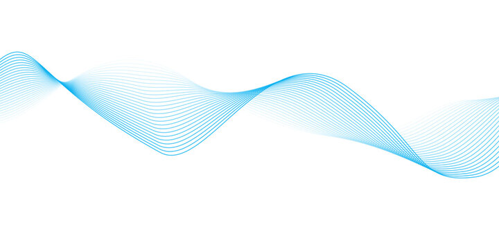 Abstract blue vector background with flowing wavy lines and gradient digital pattern