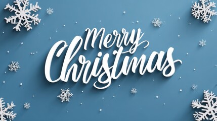 a cheerful and modern holiday background or banner featuring the message merry christmas in elegant script the design utilizes a flat minimal aesthetic with long shadows and icons
