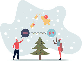 Obraz premium Chained communications with linked user notifications.Continuous flow with digital message and connection between chain parts .life and employment of people.