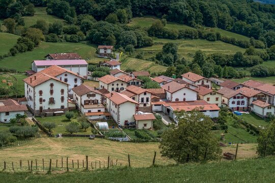 Traditional Rural Architecture in Amaiur Village, Baztan Valley, Navarra, Spain