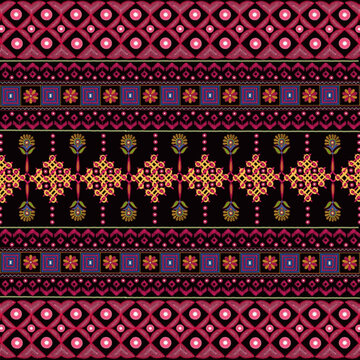 Seamless Kutch embroidery pattern, suitable for home decor and textile design pattern	