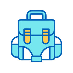 Obraz premium Blue vector satchel with handle on black background