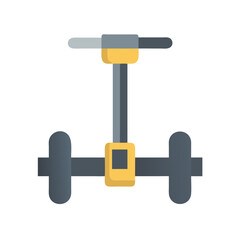 Flat illustration of a self-balancing scooter on black background