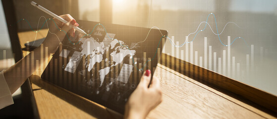 Data Visualization and Analytics Insights on a Wide Banner, Business and Technology Concept.