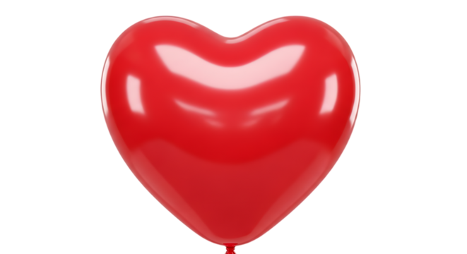 Shiny red heartshaped balloon isolated on transparent background - Powered by Adobe