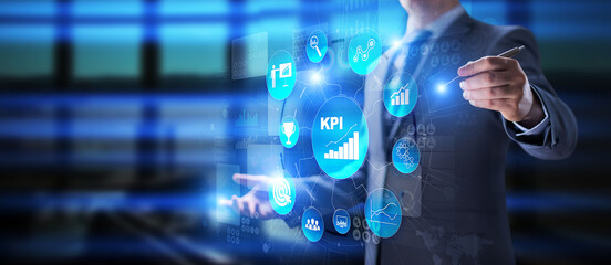 KPI - Key performance indicator. Business and industrial analysis. Internet and technology concept on virtual screen.
