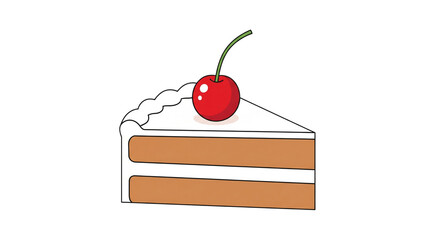 Sweet Pastel Cake Piece &ndash; Flat Design Food Illustration