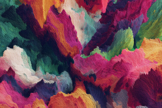 A close-up of AI-generated abstract art, unique patterns and vibrant colors, showcasing machine creativity and artistic potential.