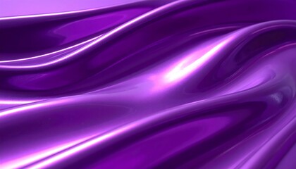Abstract fluid purple curves with light interplay create an elegant, shiny, and reflective modern background