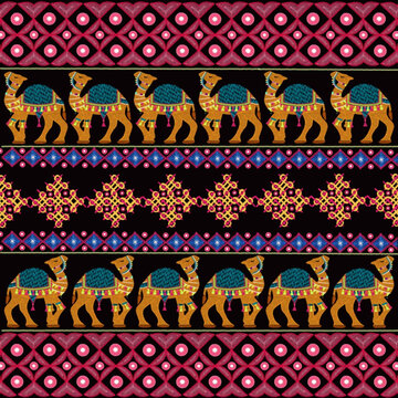 Seamless Kutch embroidery pattern, suitable for home decor and textile design pattern	