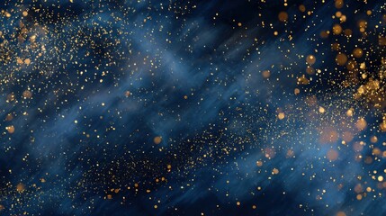 abstract dark bleu background with gold particles christmas or new year background beautiful background for christmas or new year with copy space design for banner greeting card invitation card 