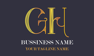 Fototapeta premium GH G gh initial logo | initial based abstract modern minimal creative logo, vector template image. luxury logotype logo, real estate homie logo. typography logo. initials logo