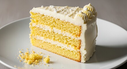Delicious Fluffy Vanilla Cake with Cream Frosting