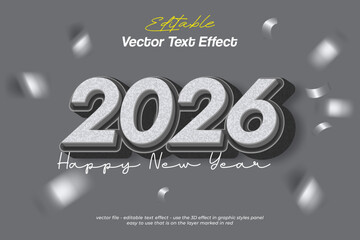 3D Number 2026 with vector text effect