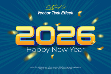 2026 new year with vector text effect