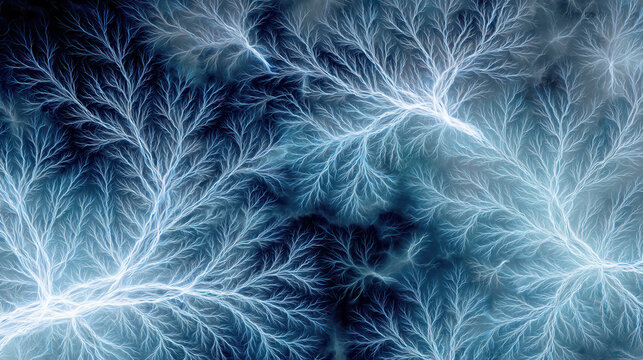 Abstract blue and white lightning bolt pattern background