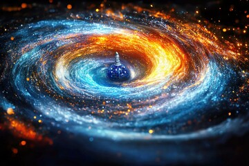 Cosmos Crypto blockchain Latent space Simulated reality Ai singularity Speculative fiction Into the Cryptoverse Multiverse Computing Second state Astar network A swirling vortex with America at cente