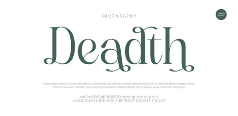 Deadth minimal creative tech logo alphabet fonts. Typography minimalist urban sans serif digital fashion future creative logos fonts. vector illustration