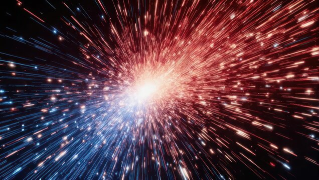 Explosion of light and energy in deep space.