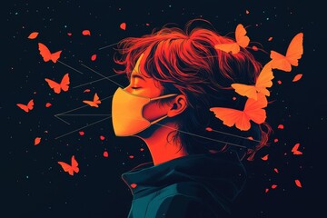 EVALI Psilocybin therapy Autistic masking Microdosing Bug bounty program aphantasia Mindbloom Soulgen 1440 Daily Digest Asmr skincare A minimalistic image of person with mask surrounded by lines repr