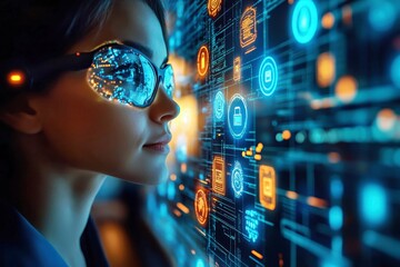 Cybersecurity training SD-WAN Digital transformation Machine learning engineer Smart factory Data engineering Plainsight Kolsquare Proptech Jasper AI NextMind A person with holographic interface disp